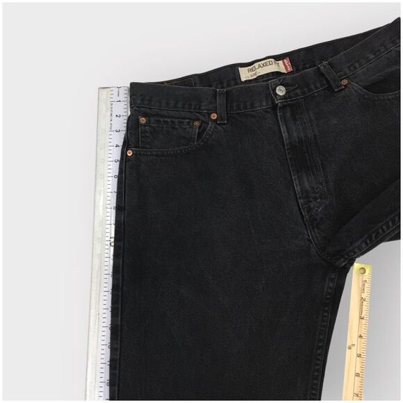 Vintage Levis 550 Mens Denim Jeans Relaxed Fit Actual Size 36x30 Black Wash Pant - Picture 7 of 8